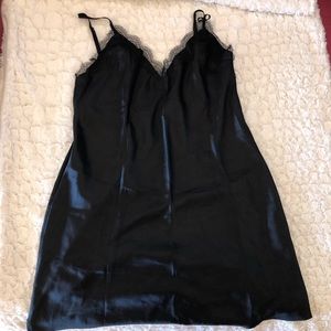 Like new! Victoria’s Secret black satin slip gown